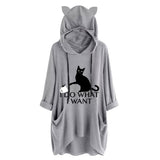 'I Do What I Want' Hoodie with Cat Ears - Glvtch